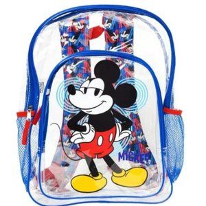 Disney Mickey Mouse Transparent 16" Backpack, Blue, Large, Backpack